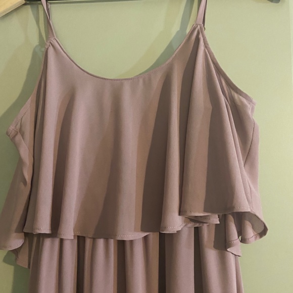 Show Me Your Mumu Caitlin Ruffle Maxi Dress Antique Rose Chiffon - Picture 4 of 5